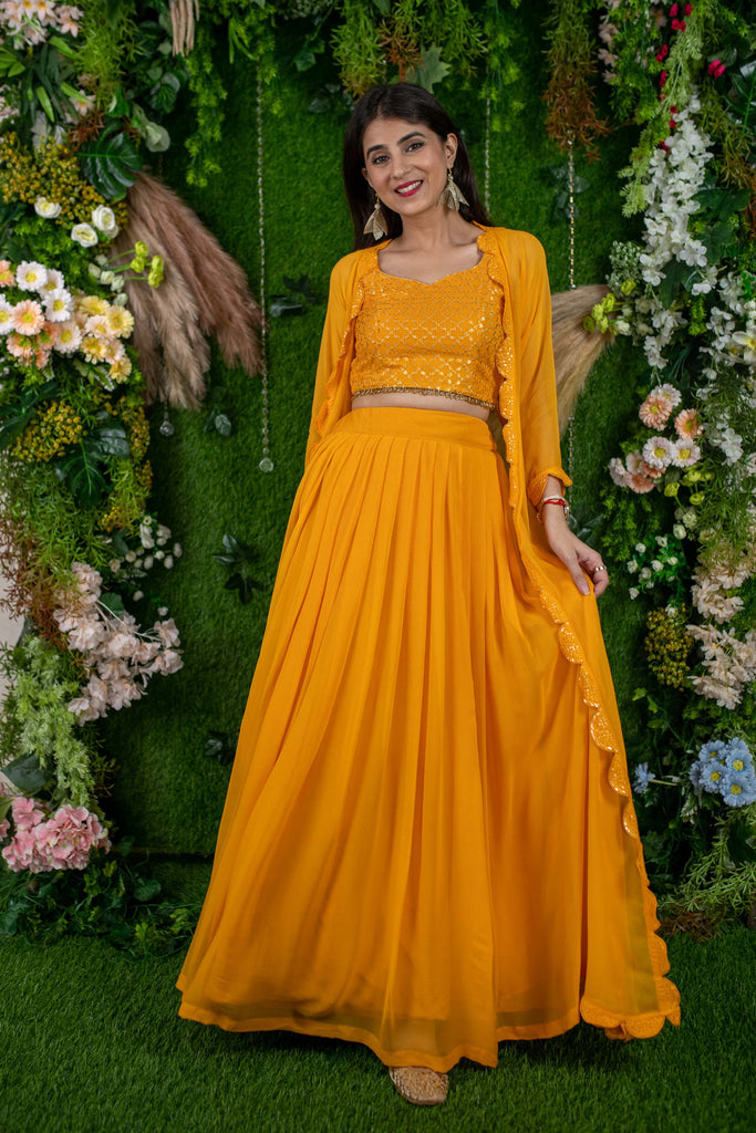 Women's Daffodil Yellow Lehenga