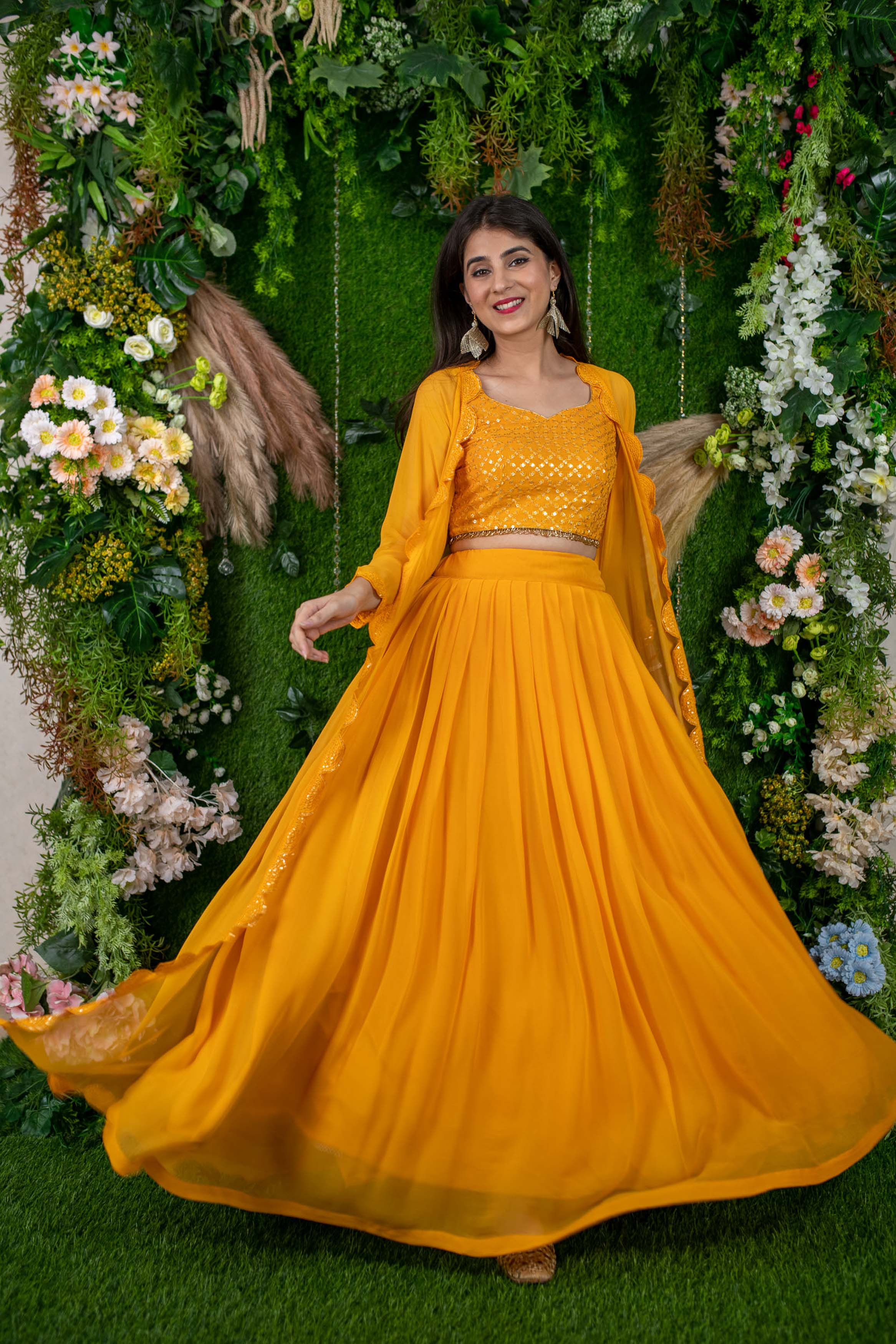 Women's Daffodil Yellow Lehenga Yellow / S | Trendia Global Women's Daffodil Yellow Lehenga Yellow / S | Trendia Global