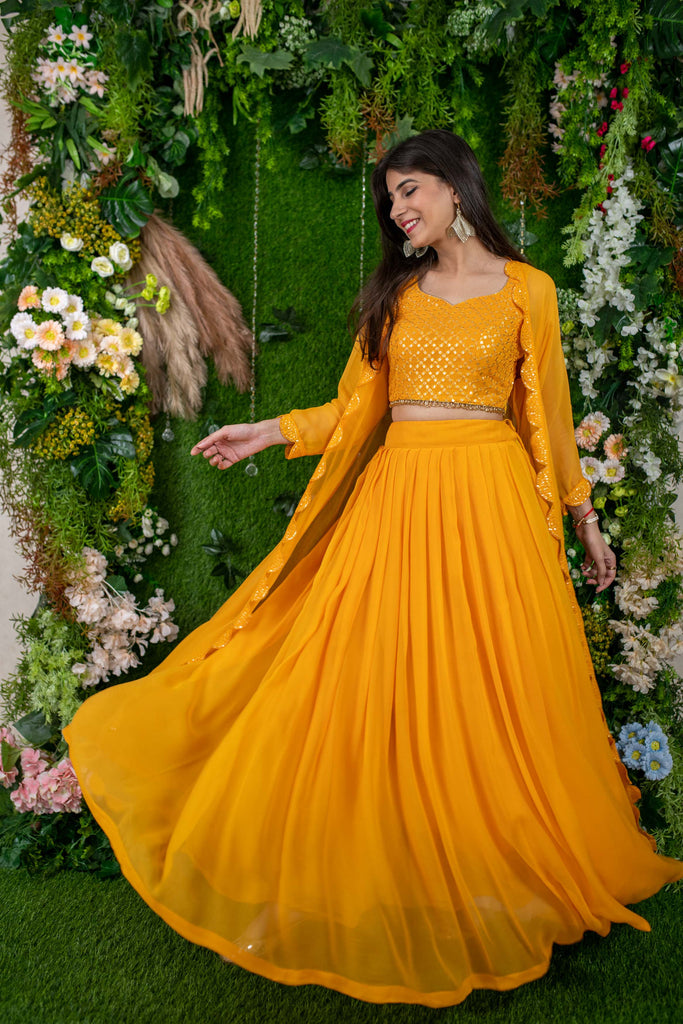 Women's Daffodil Yellow Lehenga