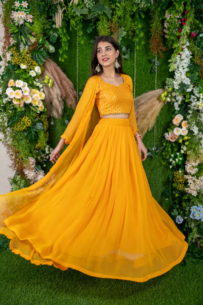 Women's Daffodil Yellow Lehenga