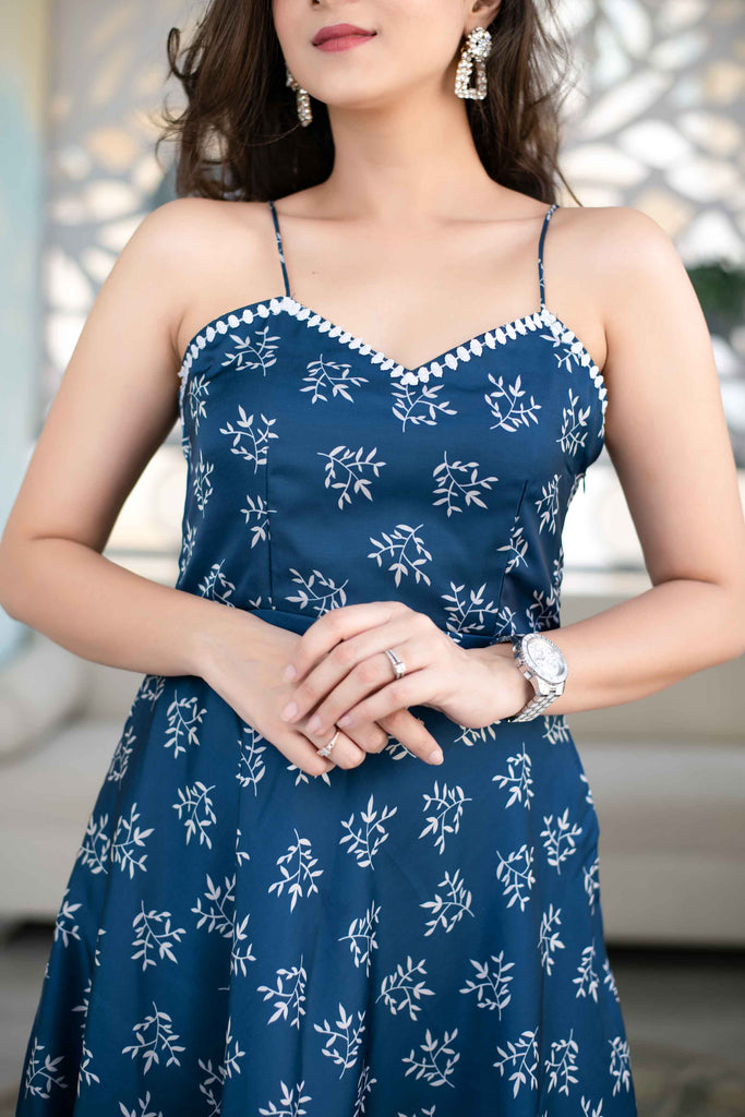 Women's Blue High Low Dress (1pc)