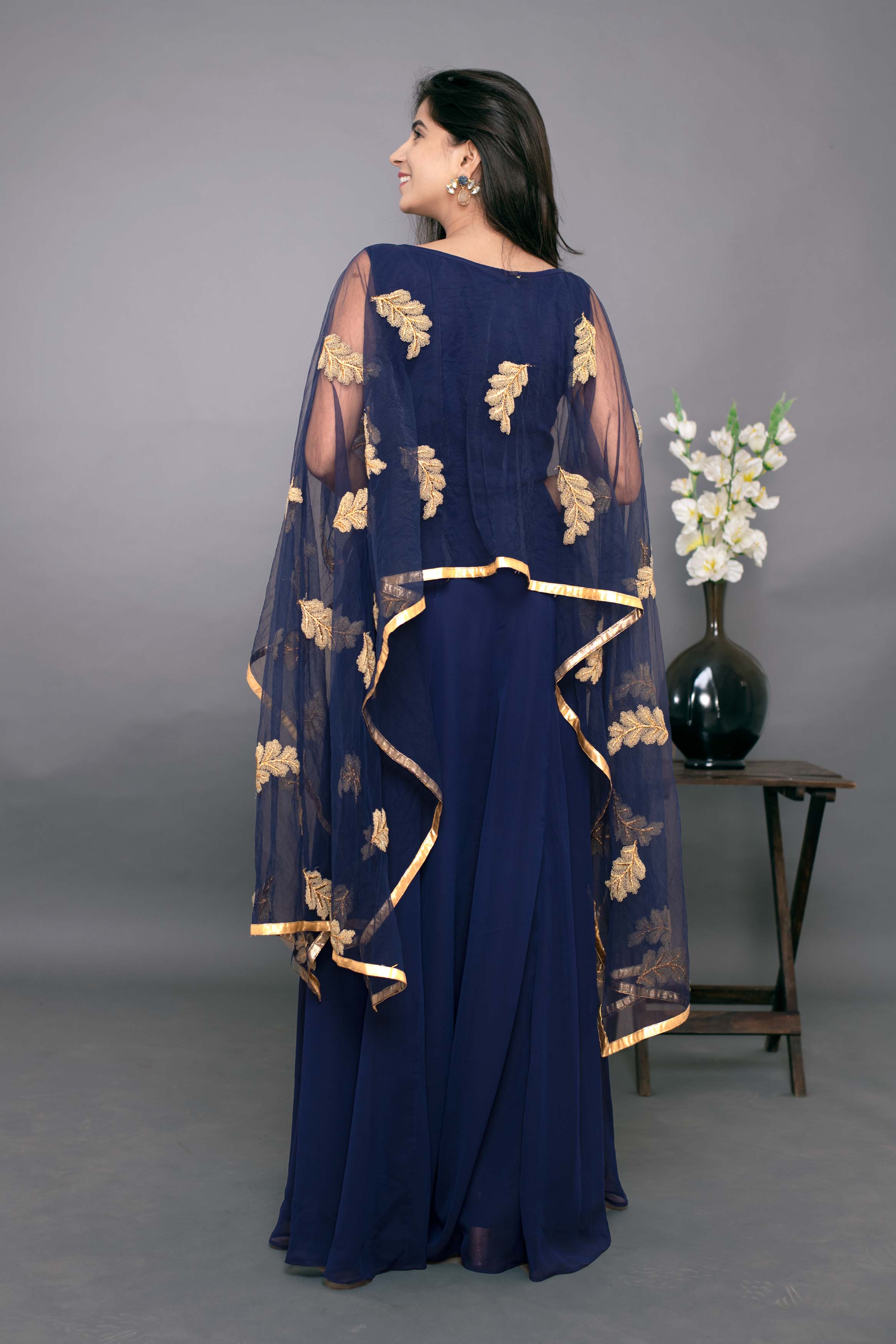 Buy Women's Blue Gown With Attached Dupatta - Label Shaurya Sandhya Online at Best Price | Trendia Buy Women's Blue Gown With Attached Dupatta - Label Shaurya Sandhya Online at Best Price | Trendia