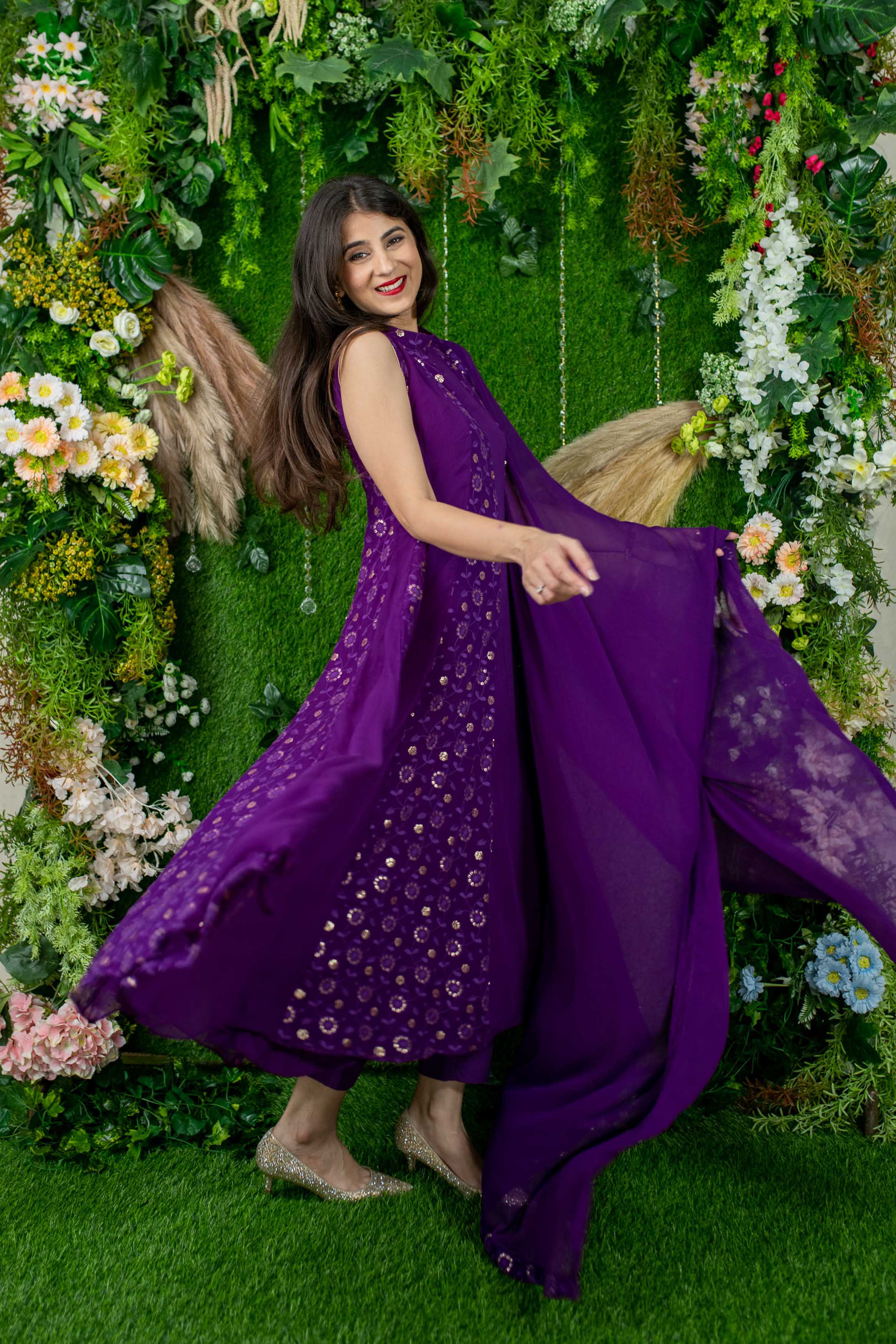 Women's Purple Alternate Anarkali - Label Shaurya Sanadhya