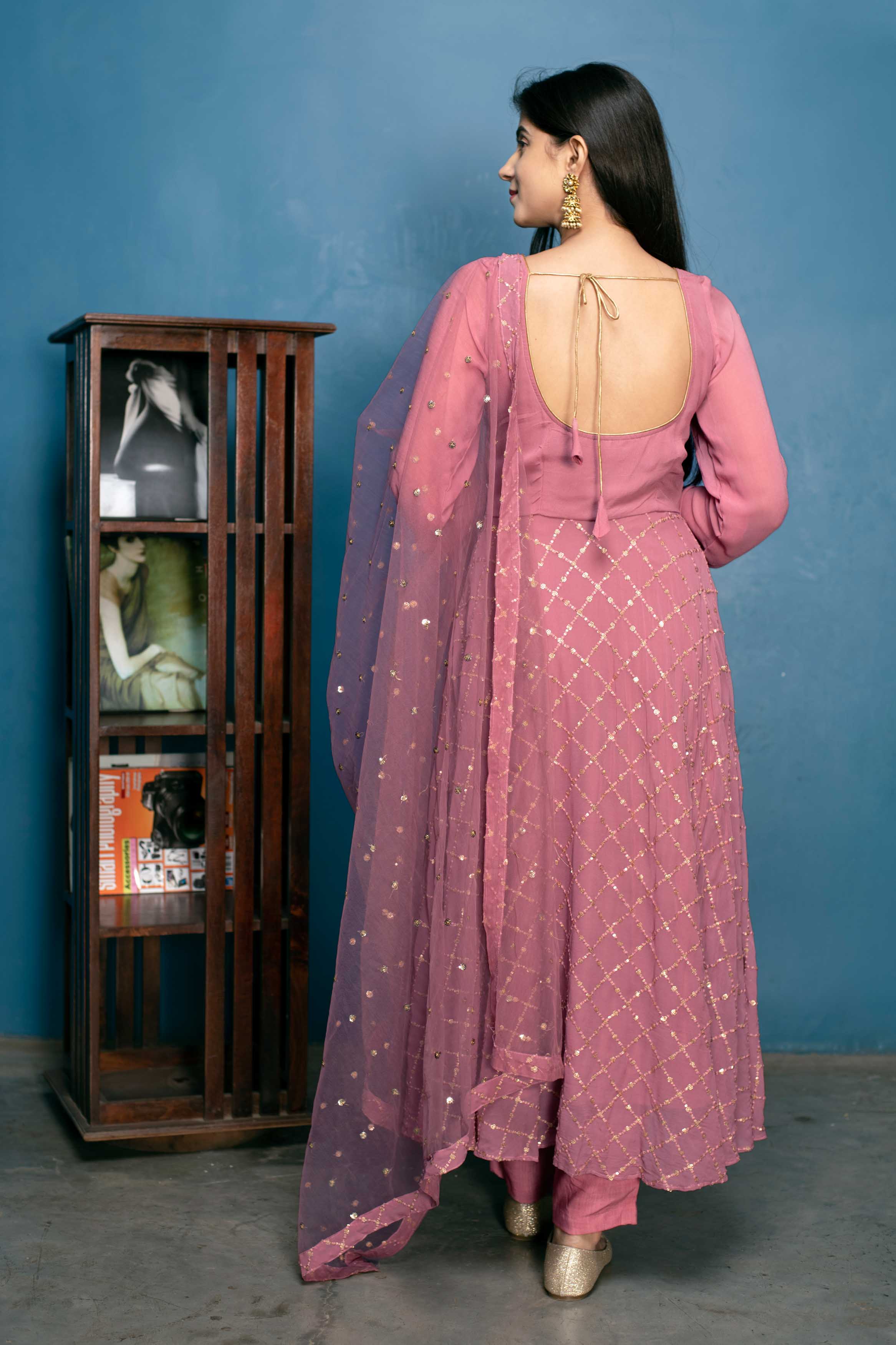 Buy Women's Dusty Pink Thred and Sequin Work Anarkali Set - Label Shaurya Sandhya | Trendia L | Trendia Global Buy Women's Dusty Pink Thred and Sequin Work Anarkali Set - Label Shaurya Sandhya | Trendia L | Trendia Global