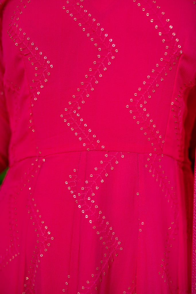 Women's Pink Thread Work Anarkali