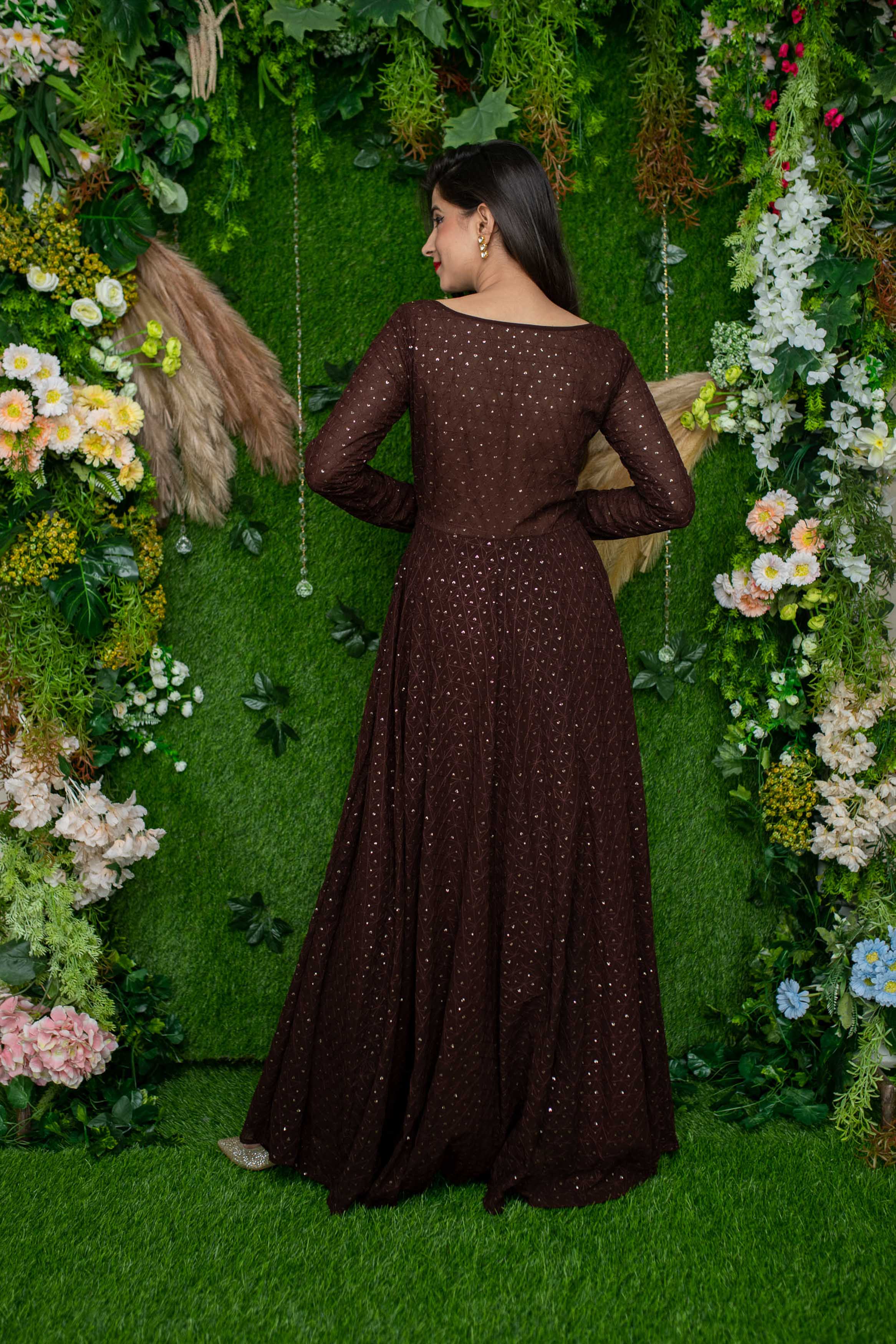 Women's Brown Ethnic Gown - Label Shaurya Sanadhya