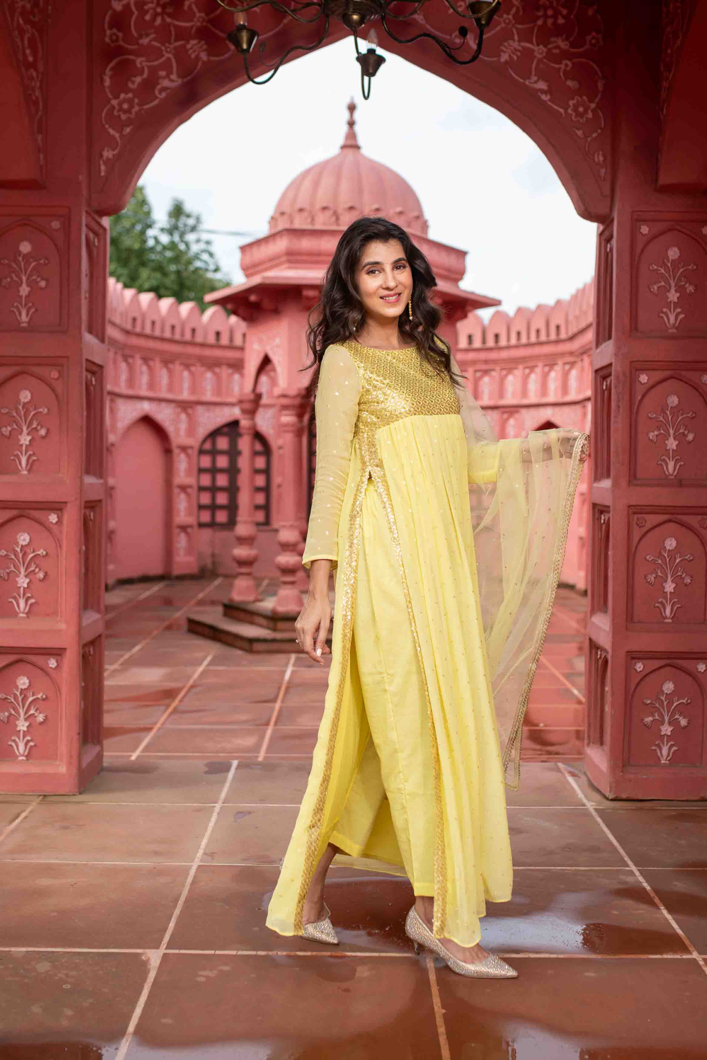 Women's Light Yellow Nayra KurtaÂ Set