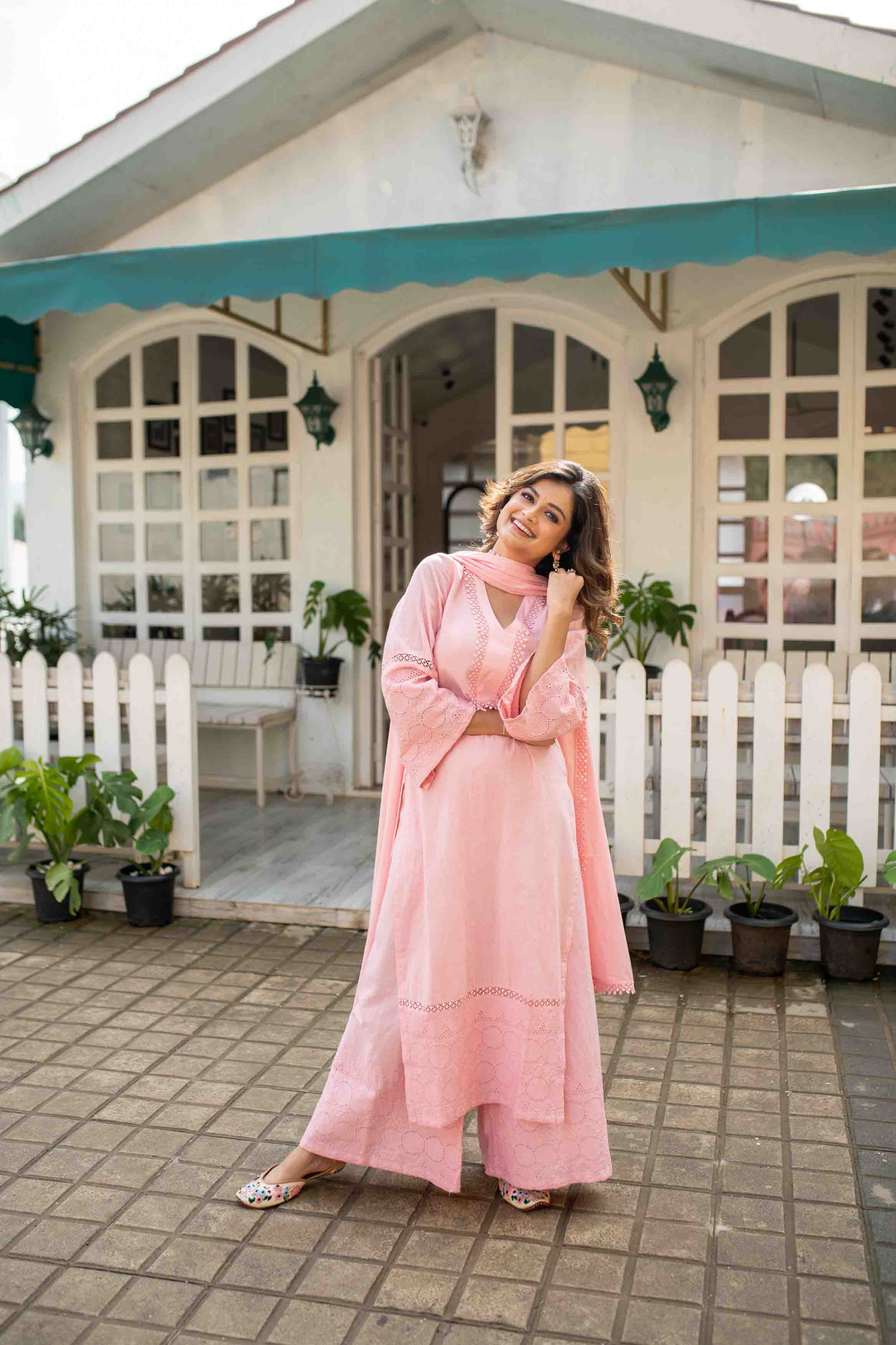 Women's Pink Cotton Kurta Set - Label Shaurya Sanadhya