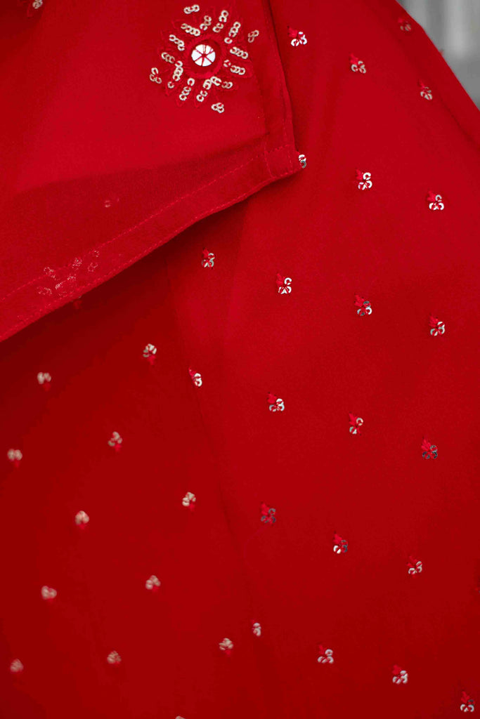 Women's Red Short Kurta With Palazzo