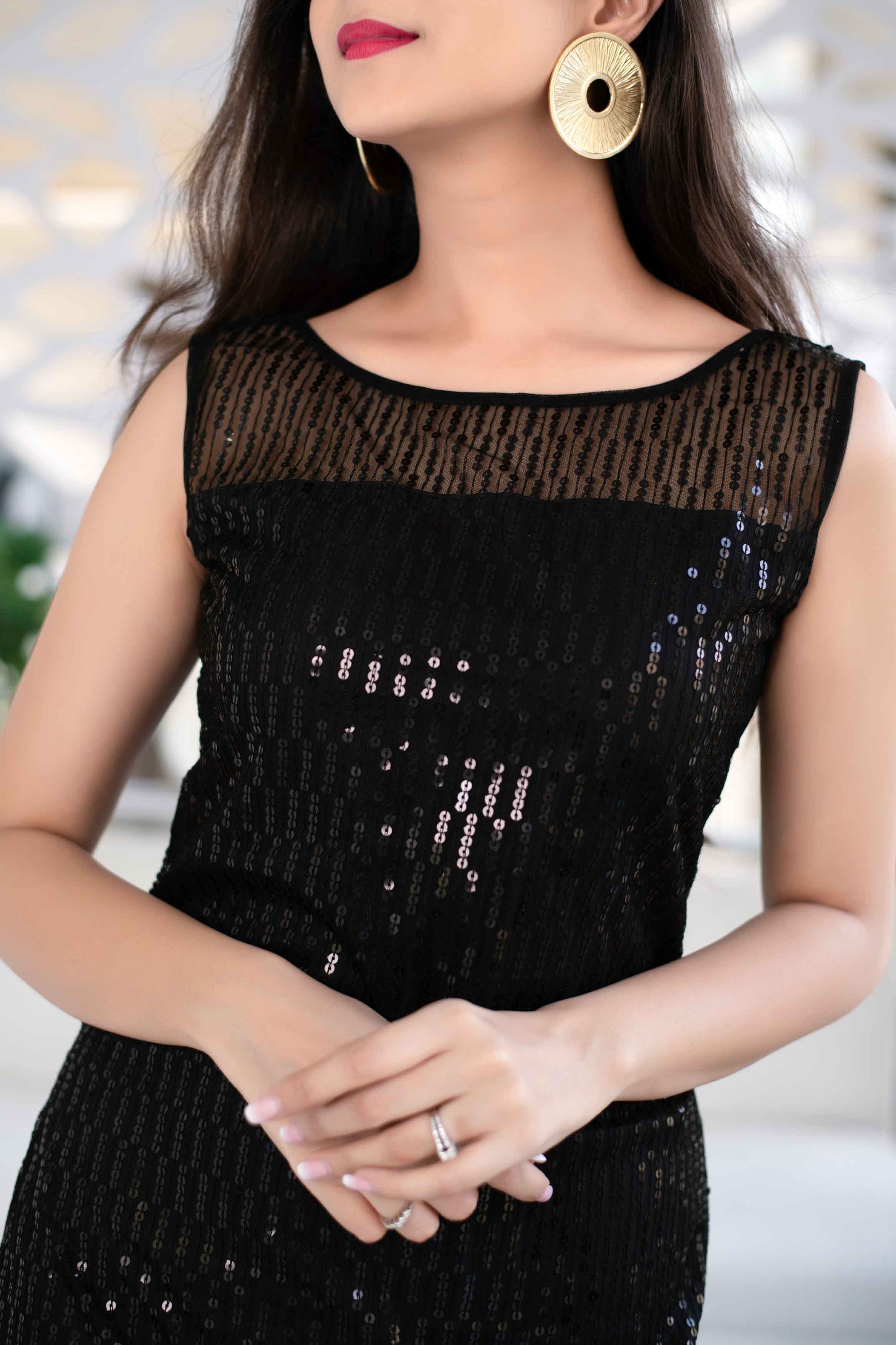Buy Women's Black Sequin Work Short Dress - Label Shaurya Sandhya | Trendia S | Trendia Global Buy Women's Black Sequin Work Short Dress - Label Shaurya Sandhya | Trendia S | Trendia Global