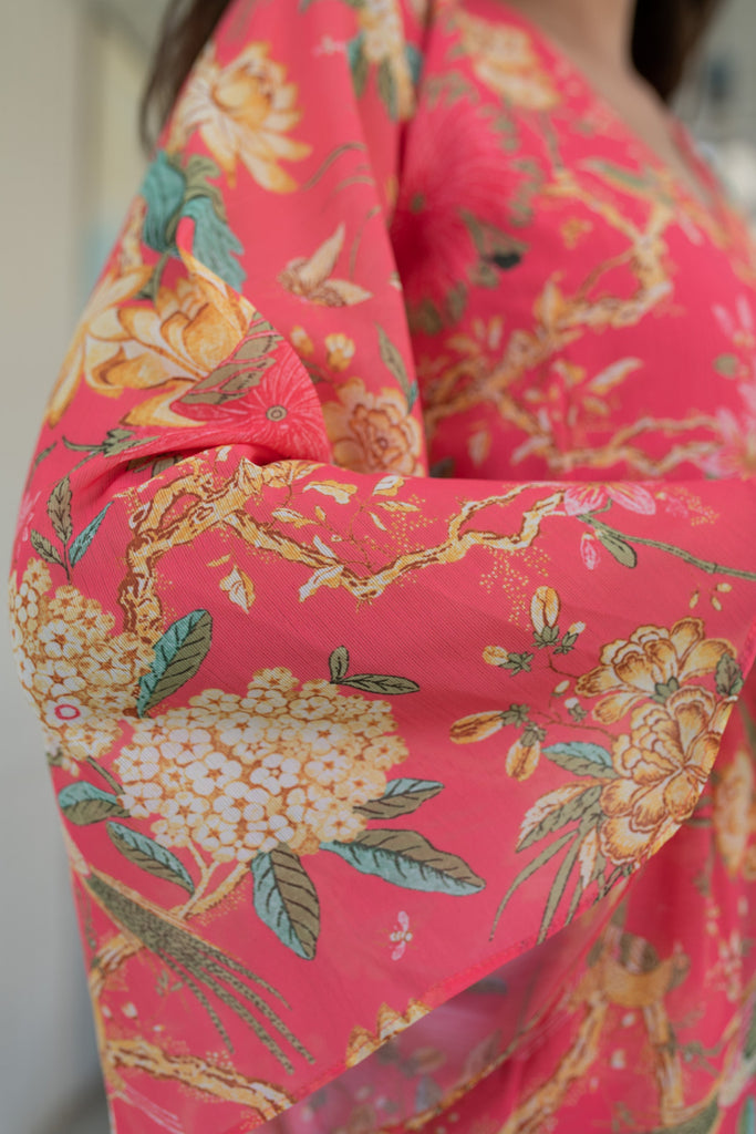 Women's Dark Peach Wrap Short Dress Label