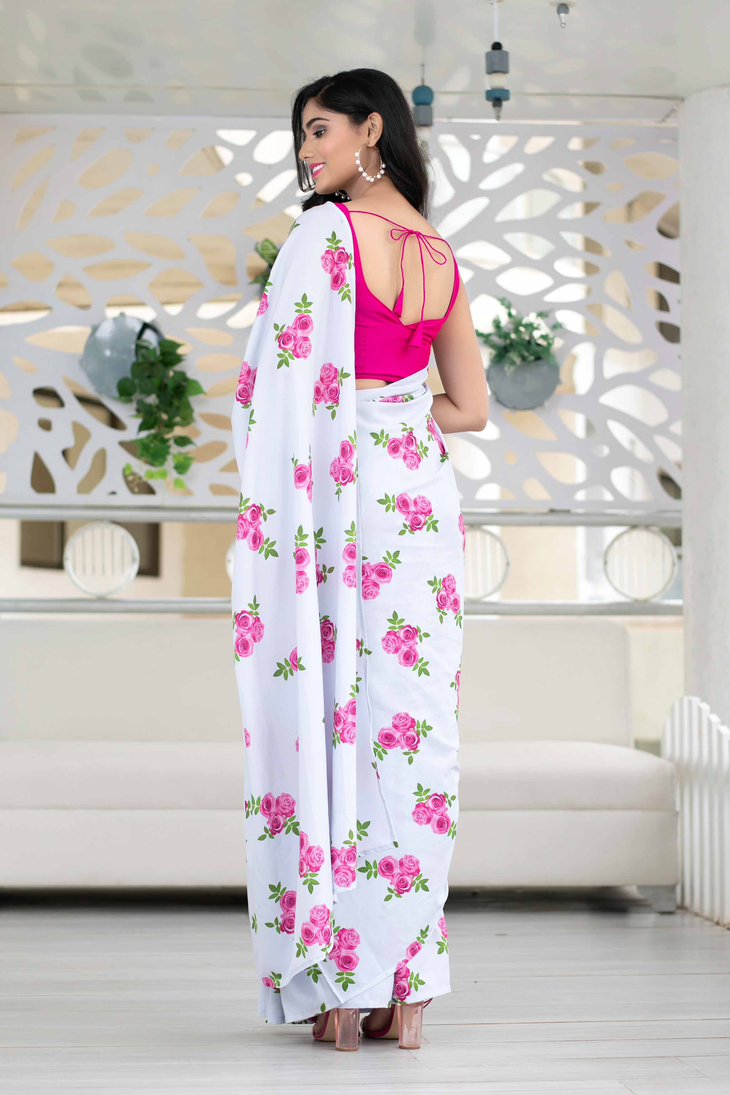 Women's Indo- Western Skirt Style Saree Set Of 2 (2pcs set) - Label Shaurya Sanadhya