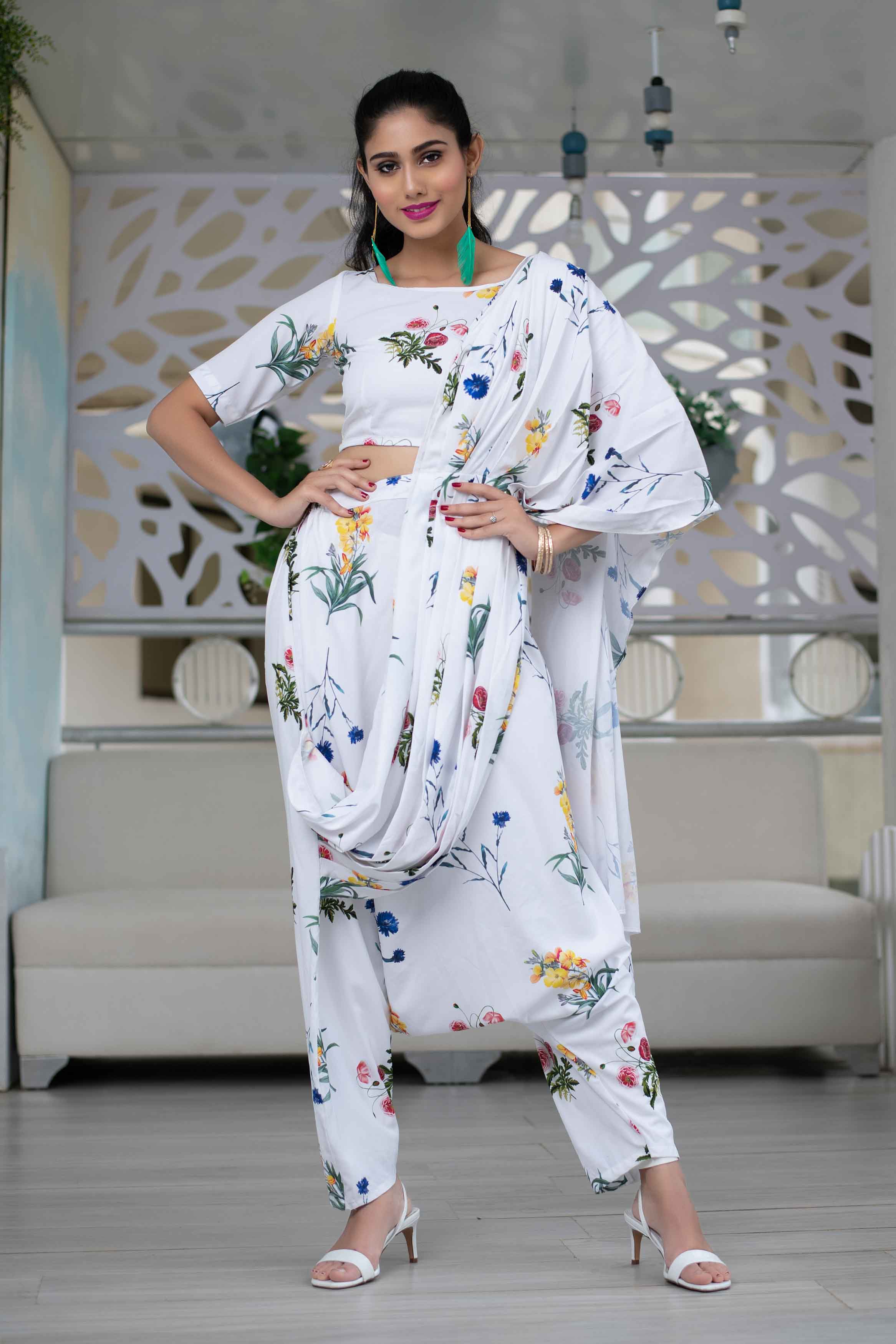 Women's Indo-Western Aladdin Styled Pant Set Of 2 - Label Shaurya Sanadhya