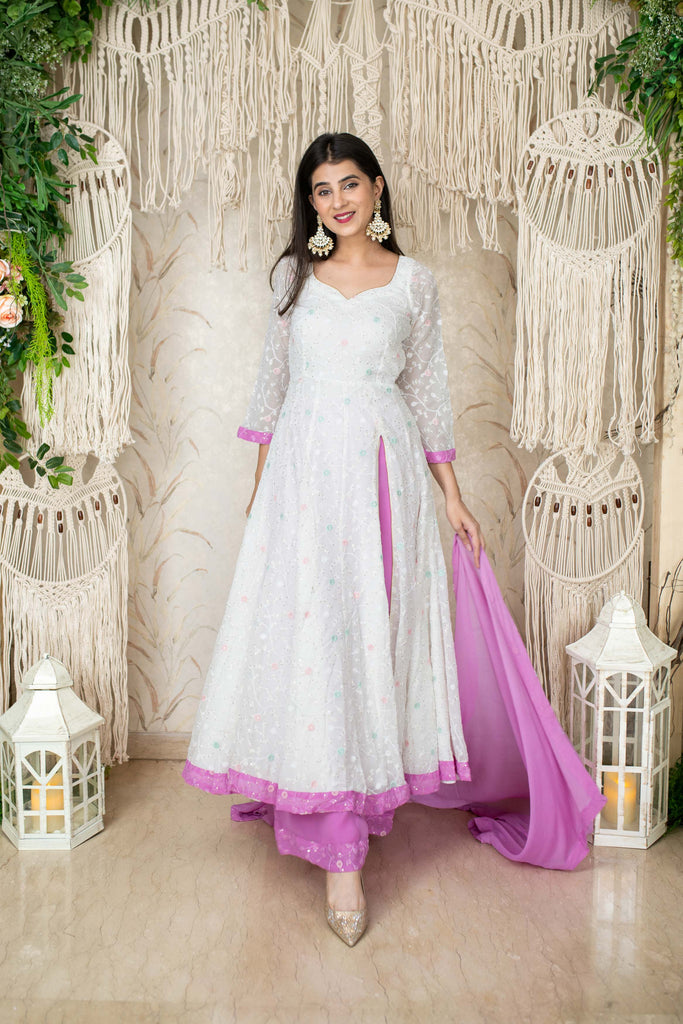 Women's White And Lavender (3pcs set) - Anarka