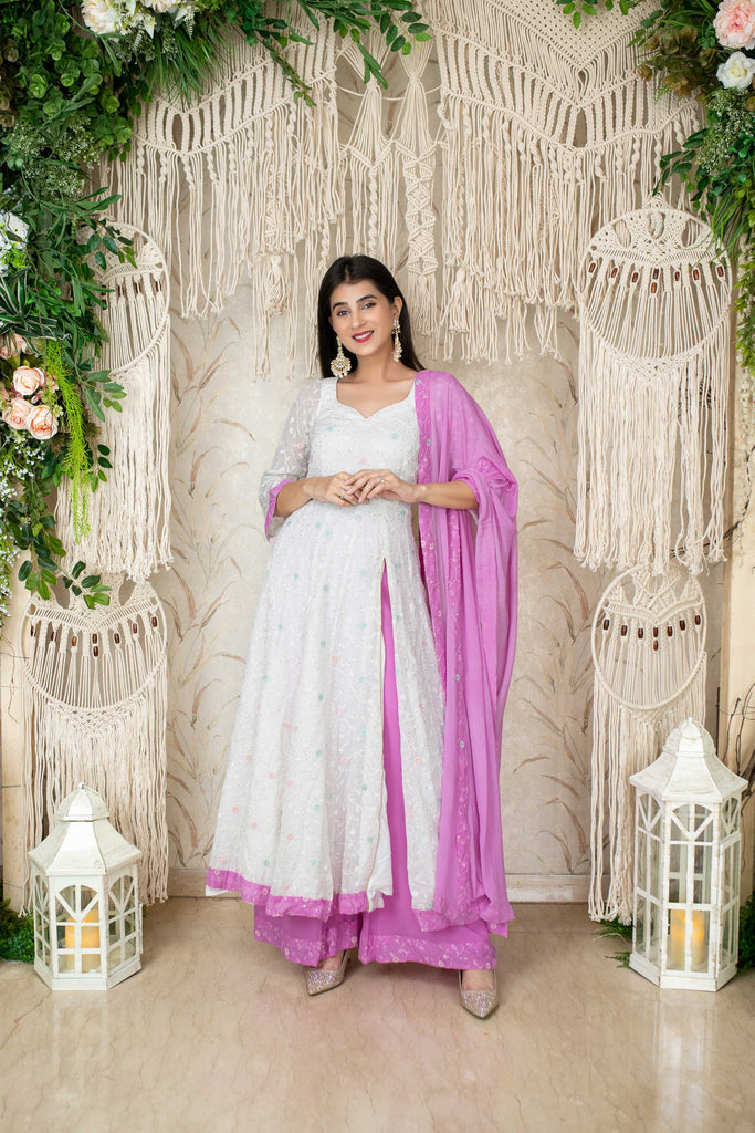 Women's White And Lavender (3pcs set) - Anarka