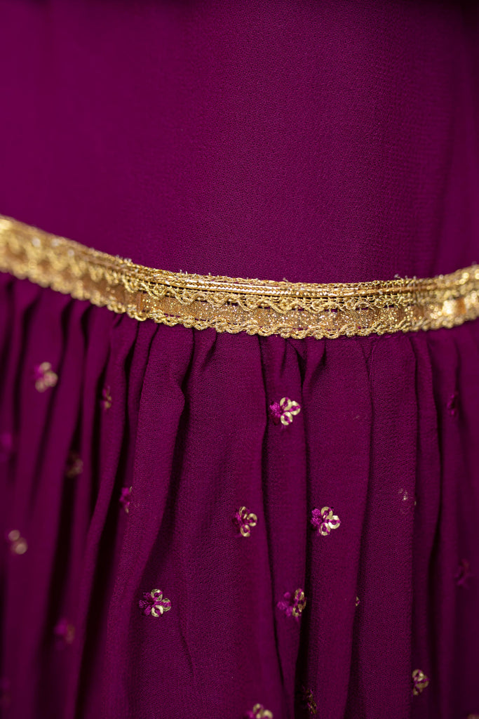 Women's Wine Sharara Set