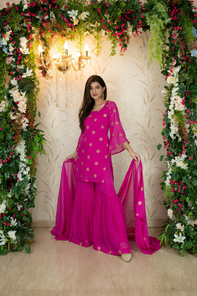 Women's Rani Pink Sharara Set