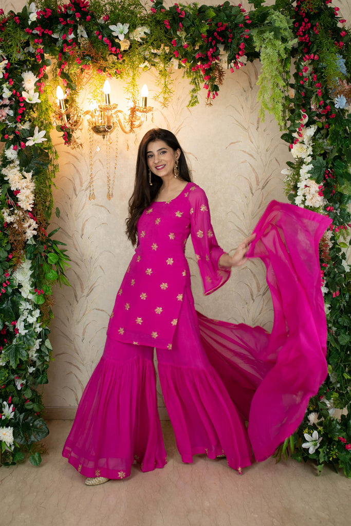 Women's Rani Pink Sharara Set