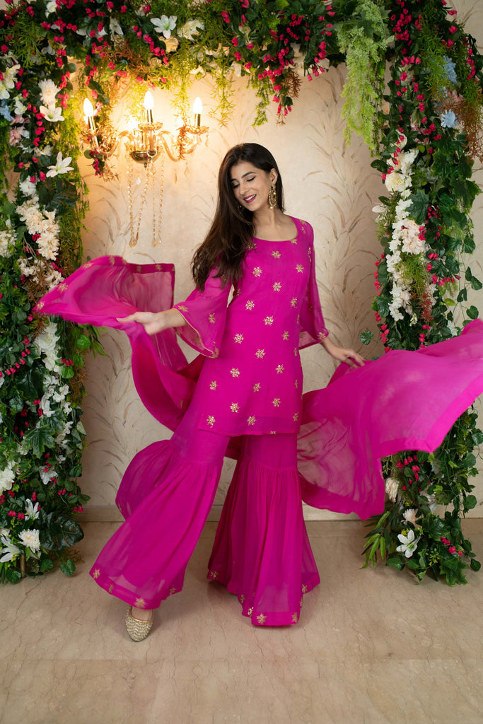 Women's Rani Pink Sharara Set