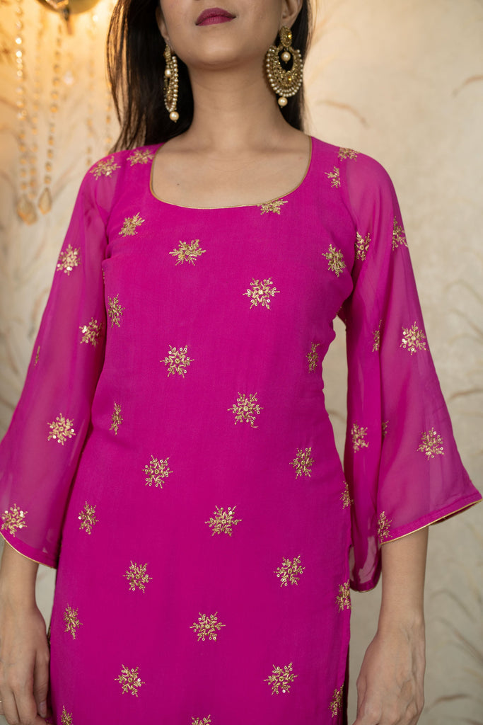 Women's Rani Pink Sharara Set