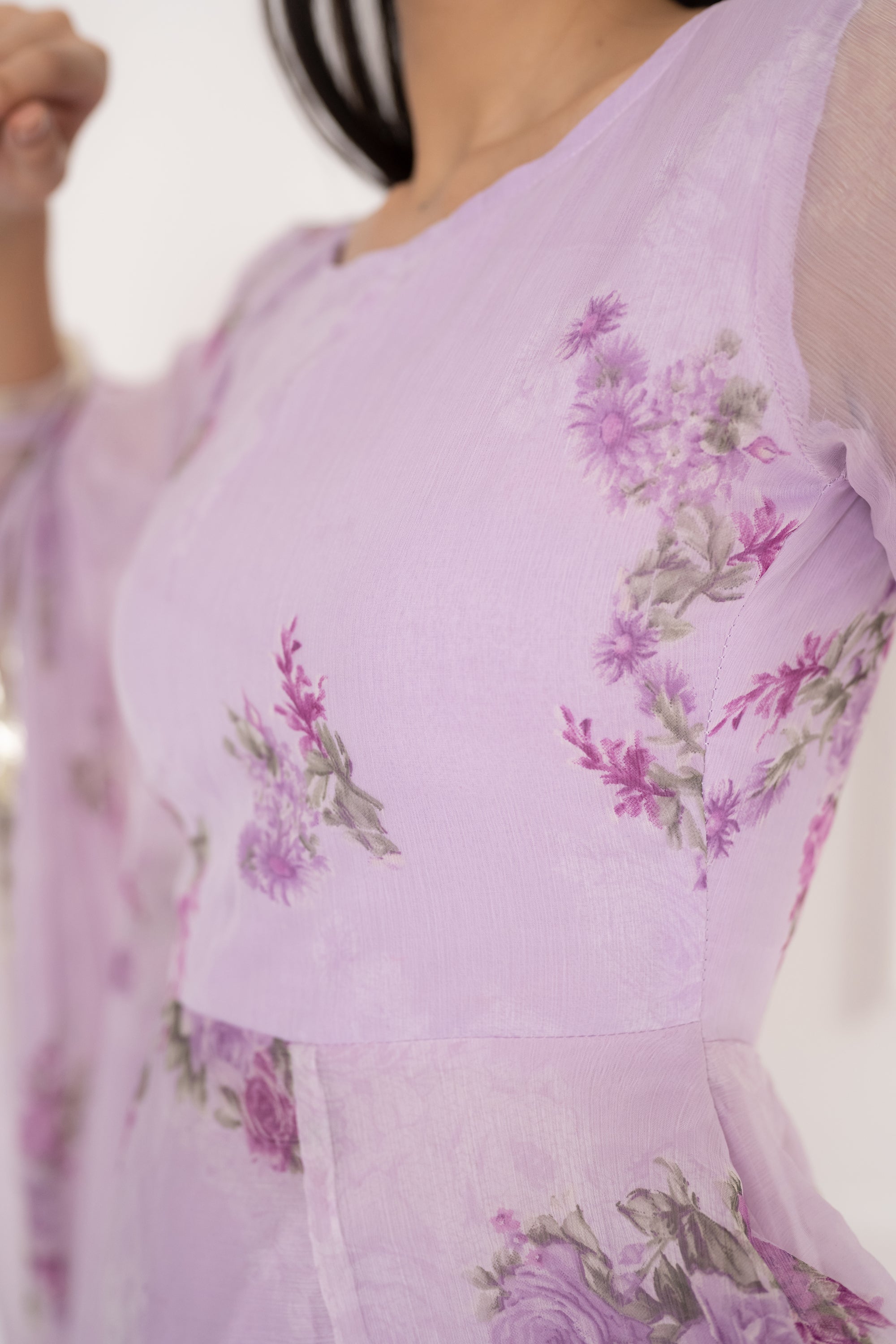 Women's Purple Flower Print Suit Set' - Saras The Label