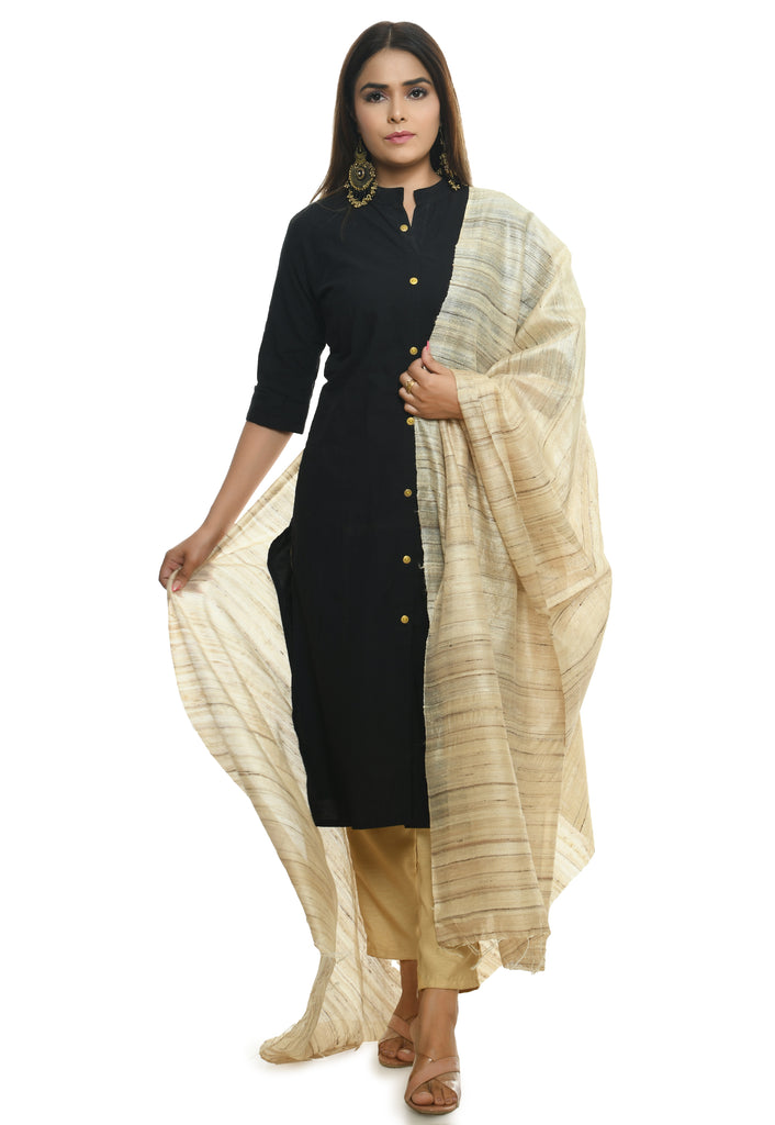 Women's Gold Color Ghichcha Silk Dupatta