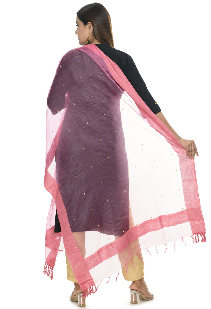 Women's Pink Color Stone Work Dupatta