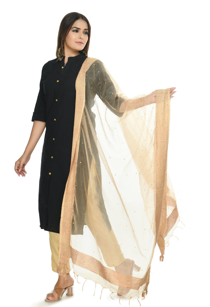 Women's Gold Color Stone Work Dupatta