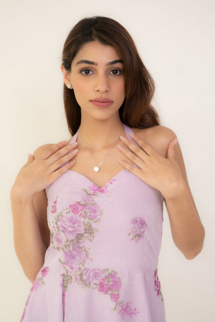 Women's Purple Chiffon Maxi Dress