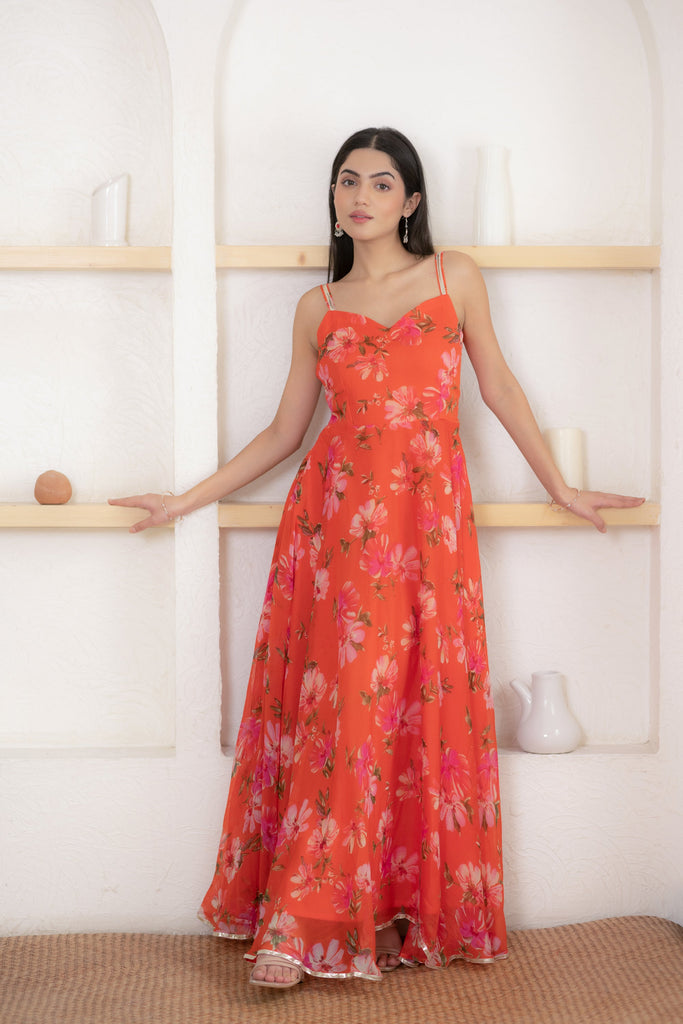 Women's Printed Striped Gown