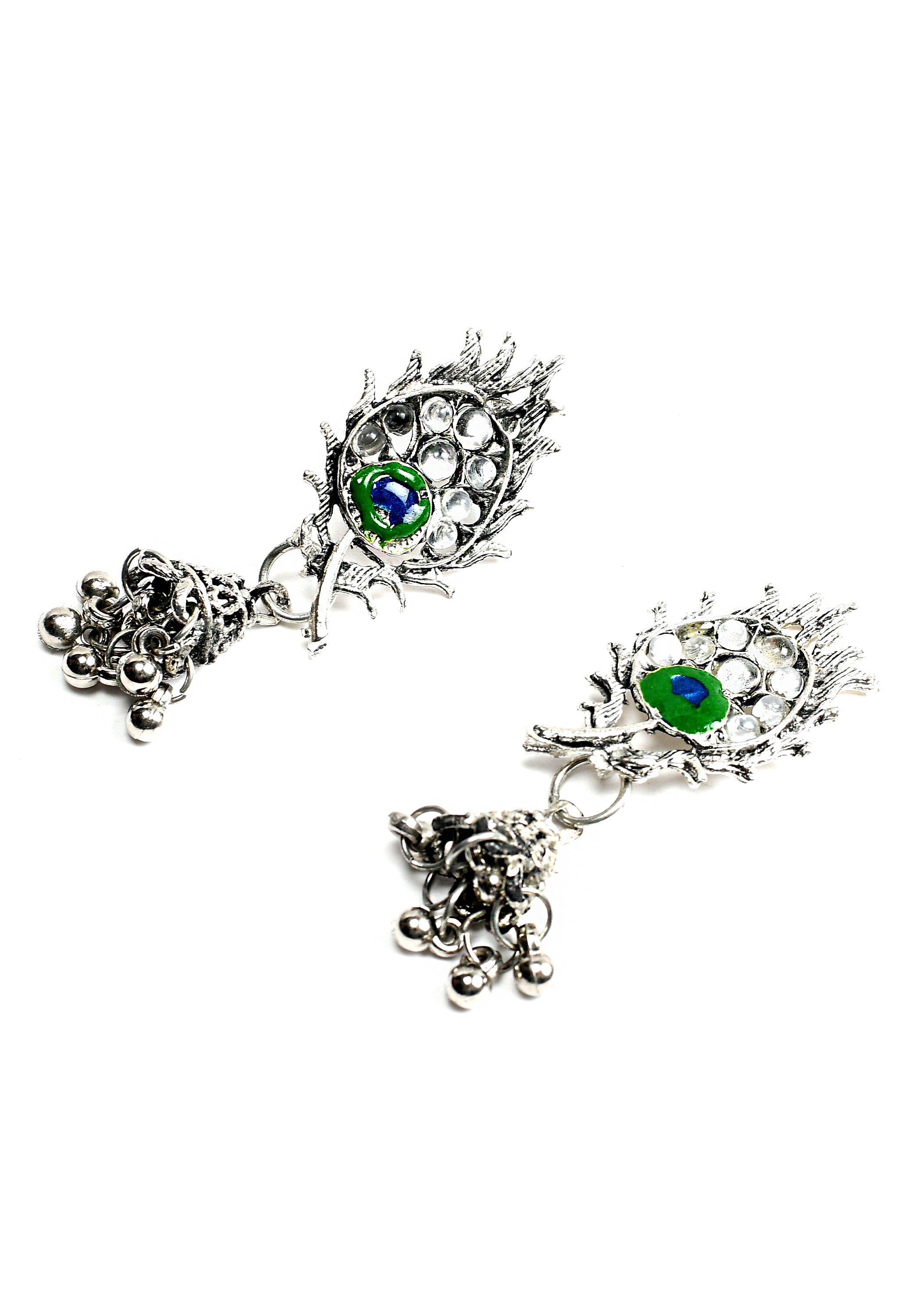 Women's Oxidised Necklaceand Earrings Shree Krishna Flutes Design  - Tehzeeb