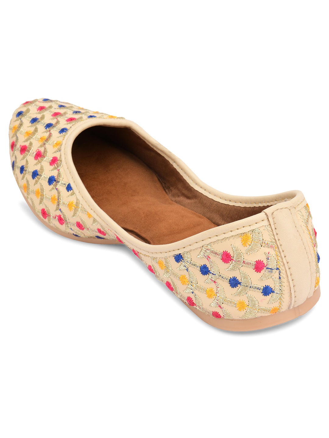 Women's Multi Dots  Indian Ethnic Comfort Footwear - Desi Colour