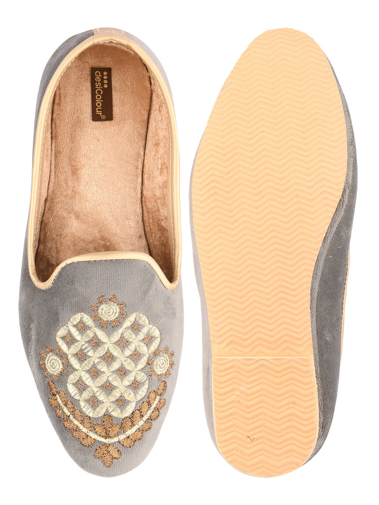 Men's Indian Ethnic Party Wear Grey Footwear