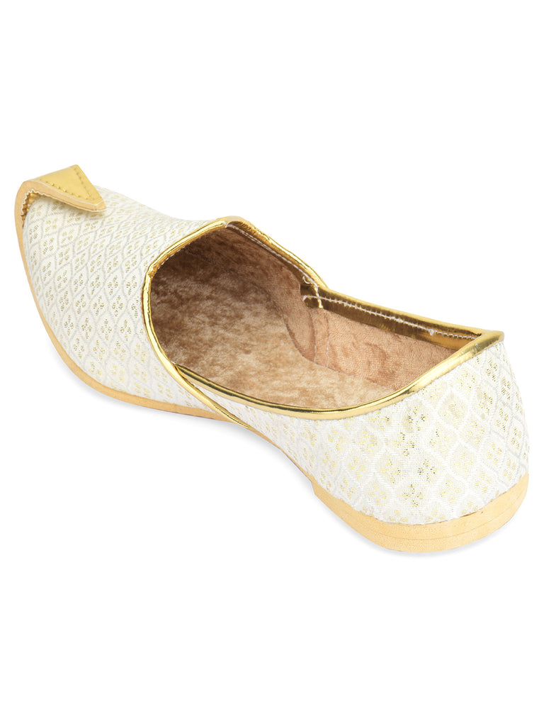 Men's Indian Ethnic Party Wear White Footwear