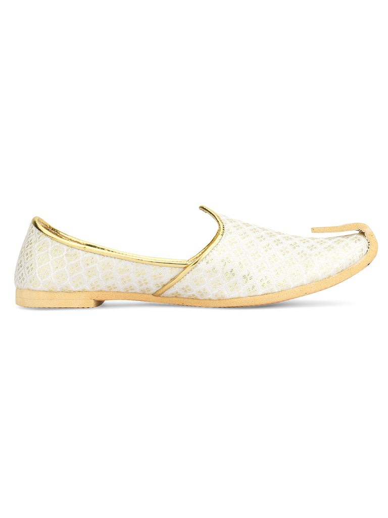Men's Indian Ethnic Party Wear White Footwear