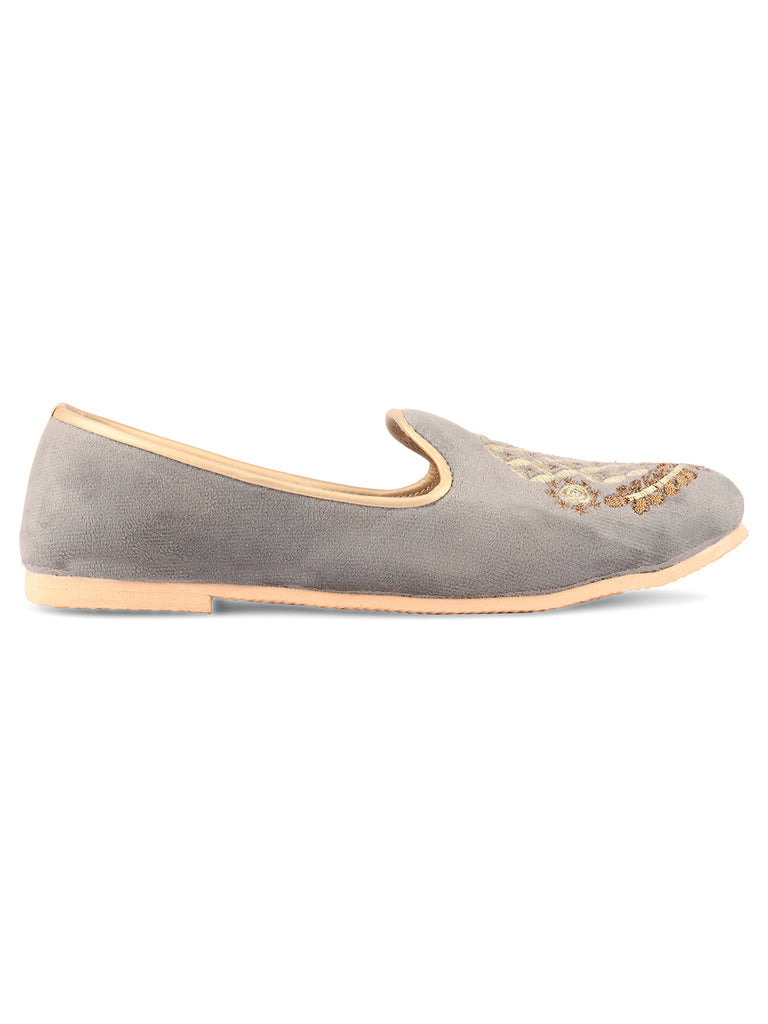 Men's Indian Ethnic Party Wear Grey Footwear