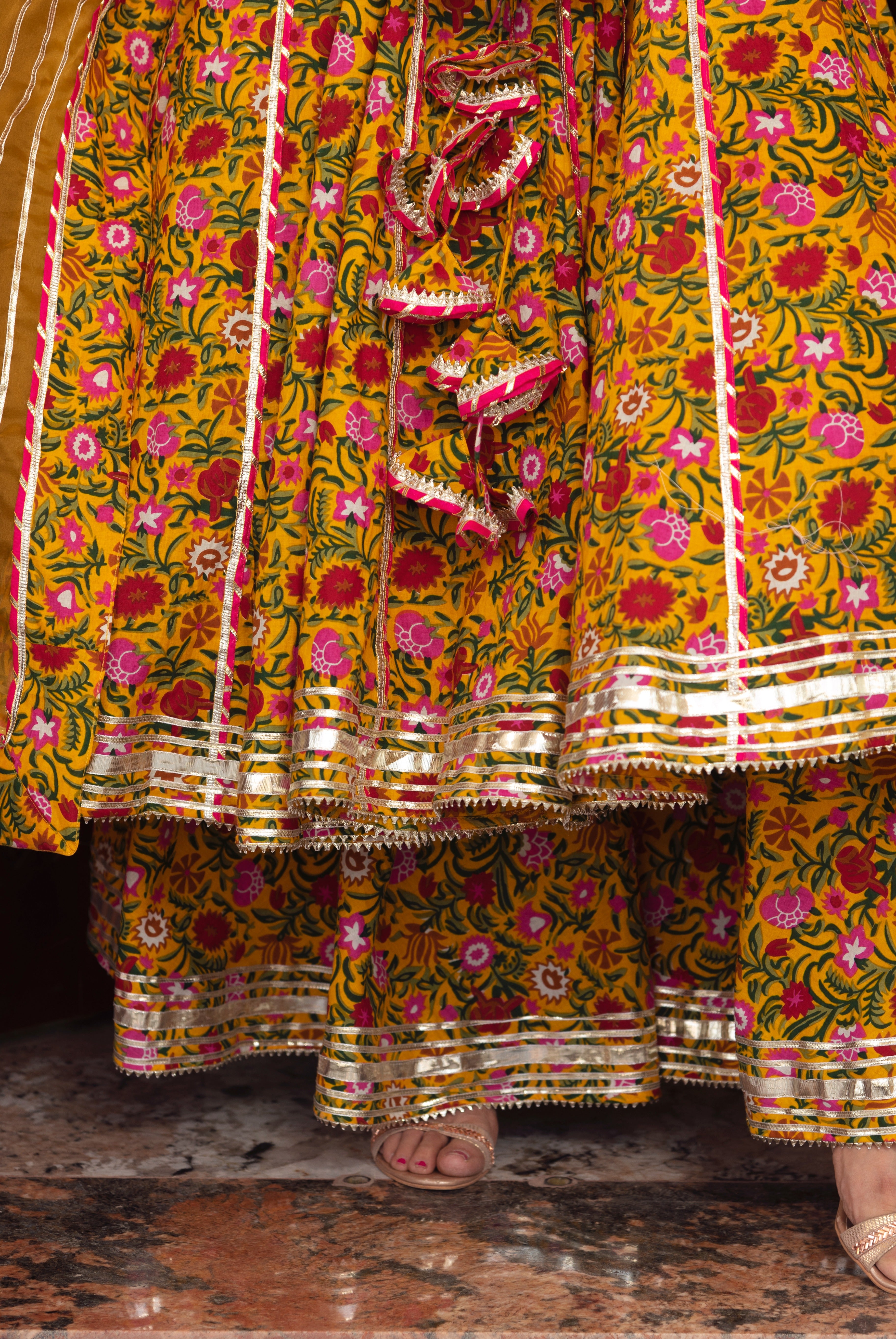 Women's Mastani Cotton Anarkali Plazzo Set - Pomcha Jaipur