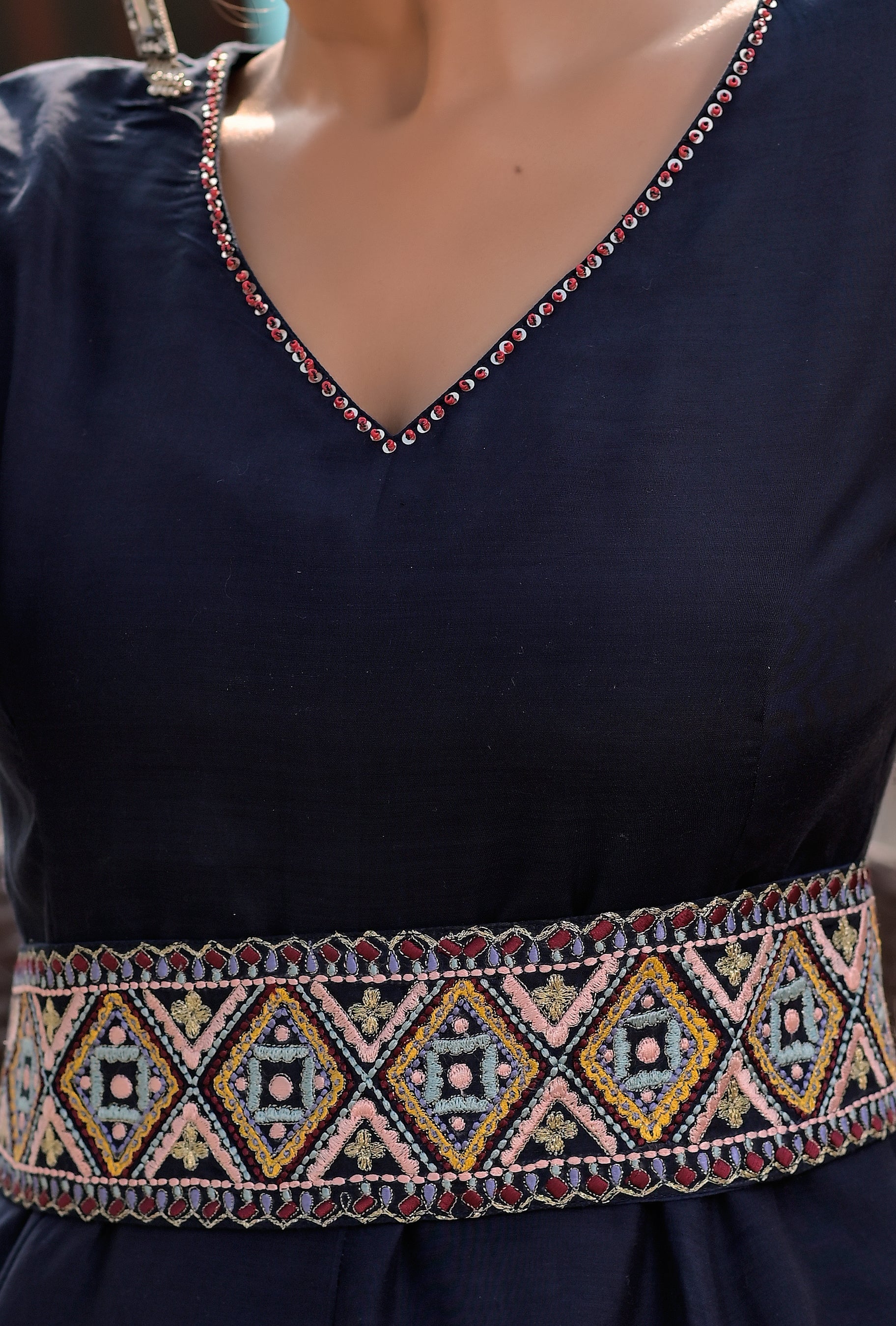 Women's Meraki Dress With Detachable Embroidery Belt - Hatheli