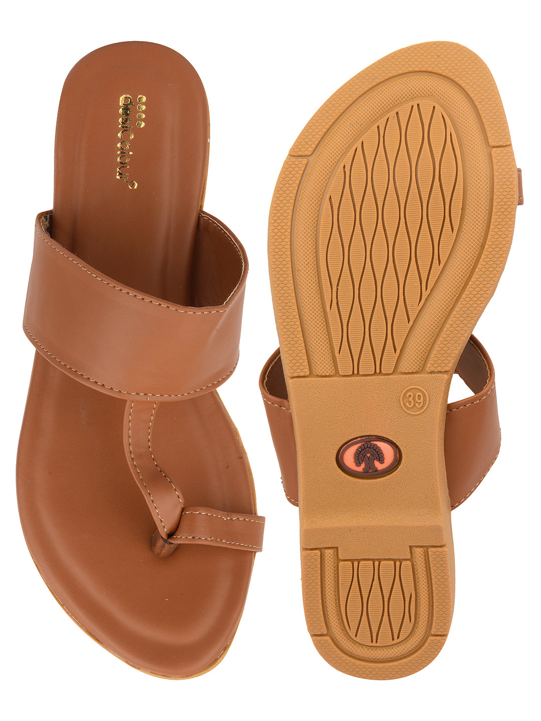 Women's Brown  Indian Ethnic Comfort Slipper Footwear - Desi Colour