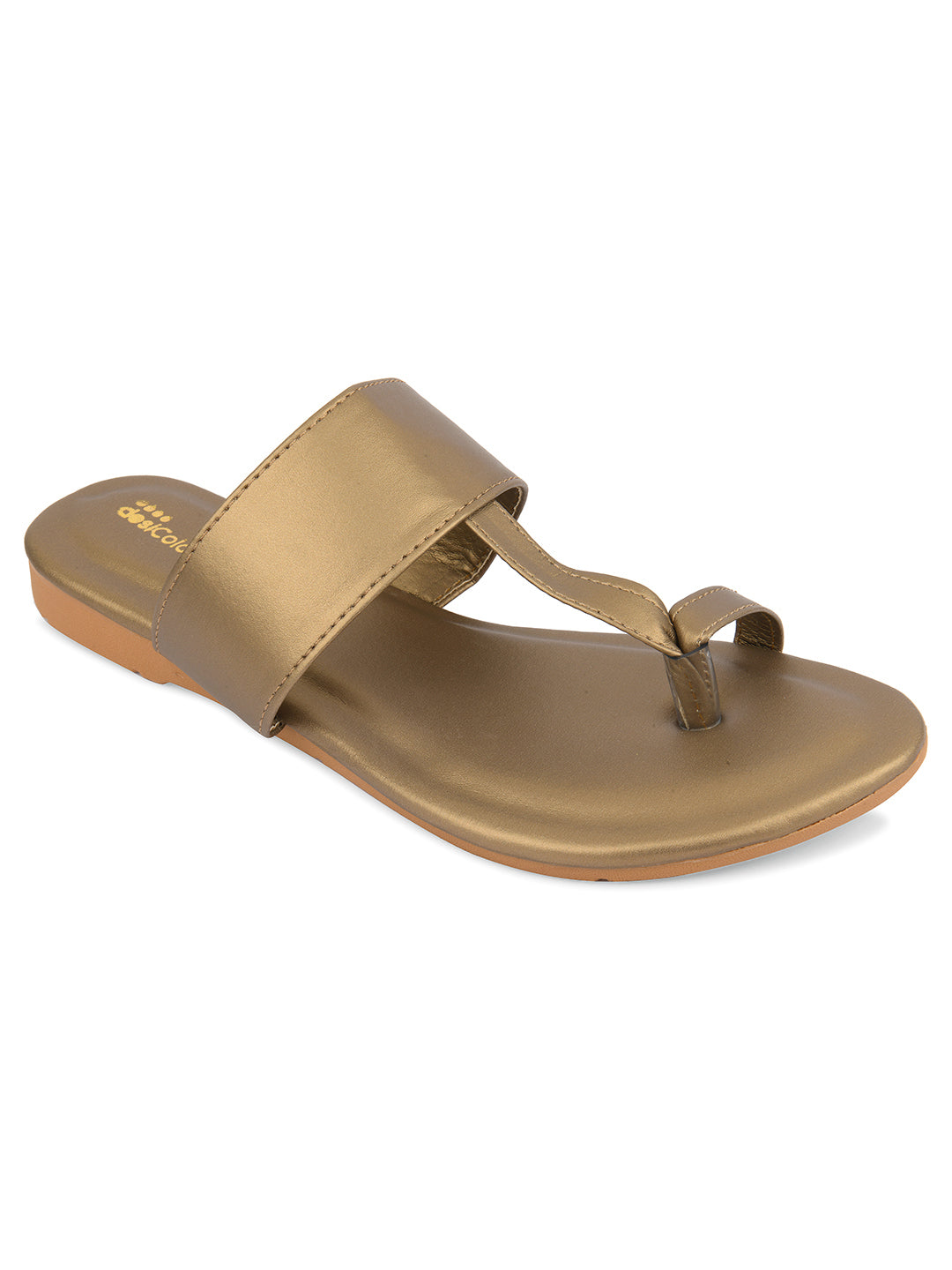 Women's Gold  Indian Ethnic Comfort Slipper Footwear