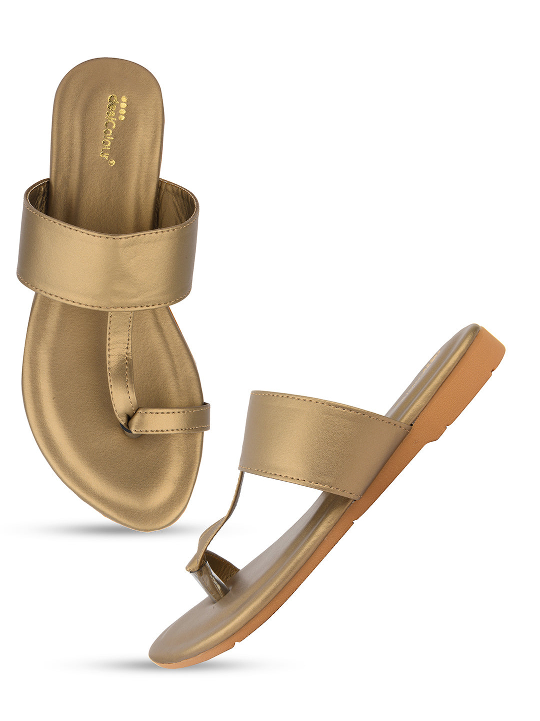 Women's Gold  Indian Ethnic Comfort Slipper Footwear