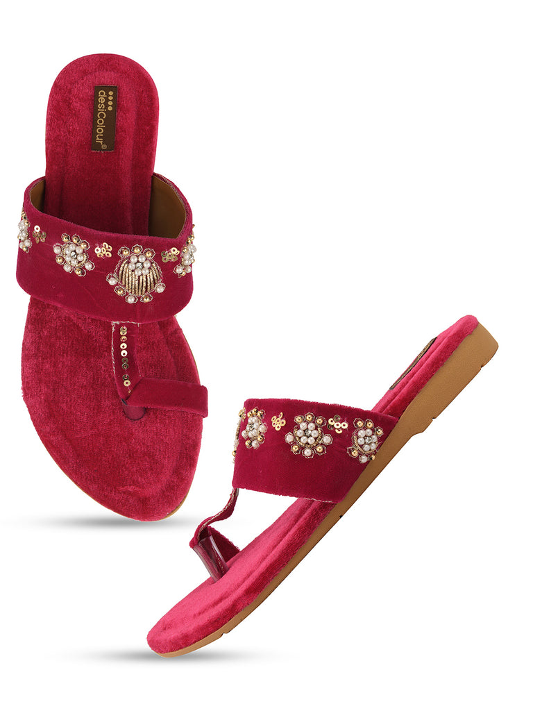 Women's Pink Slipper  Indian Ethnic Comfort Footwear