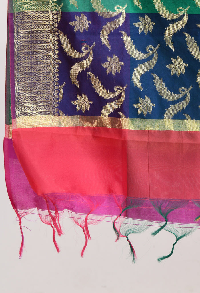 Women's Banarsi Silk Floral Woven Design Multi Dupatta