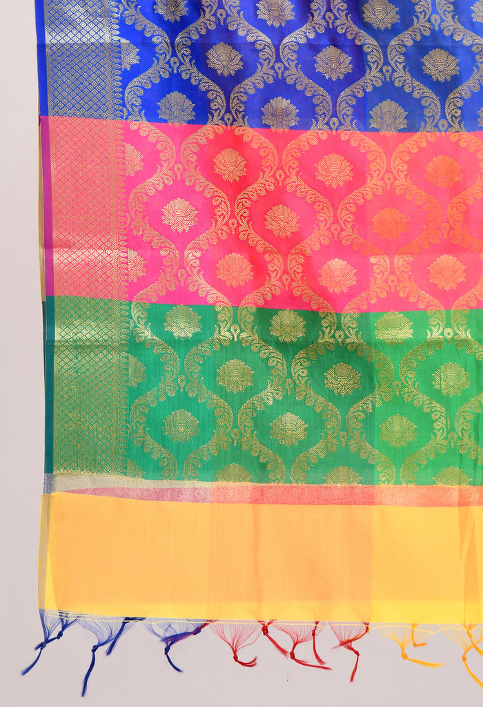 Women's Banarsi Silk Floral Woven Design Multi Dupatta