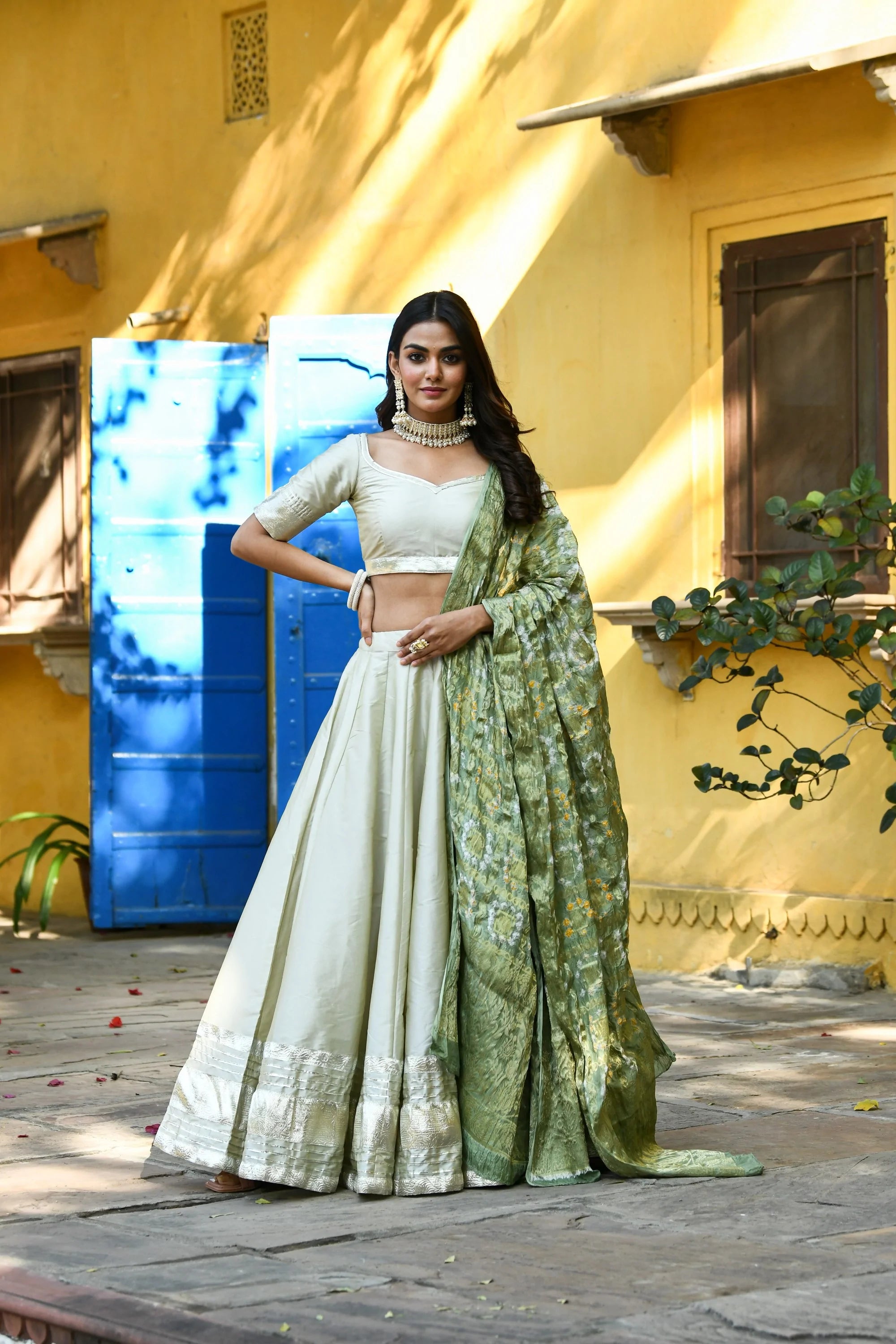 Mint Green Lehenga For Women In Satin Silk- (3Pc Set) By SARAS THE LAB –  Saras The Label