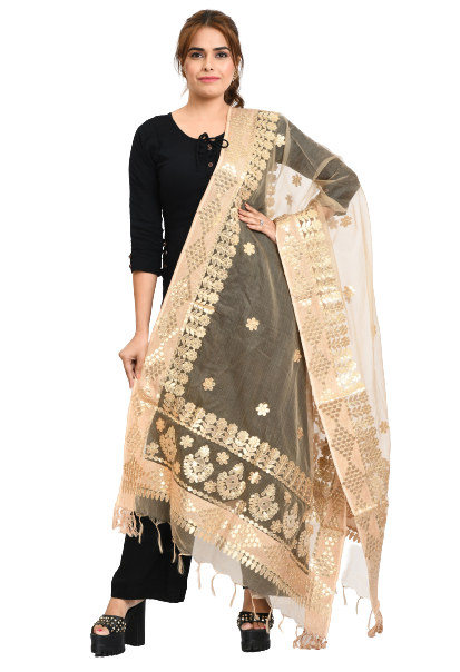 Women's Organza Gotta Patti Bridal Dupatta Golden Dupatta