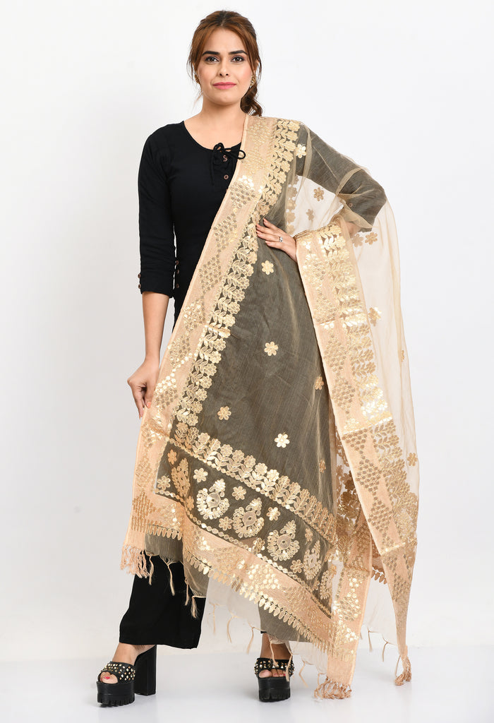 Women's Organza Gotta Patti Bridal Dupatta Golden Dupatta