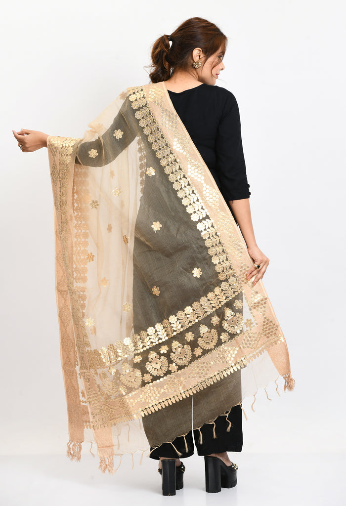 Women's Organza Gotta Patti Bridal Dupatta Golden Dupatta