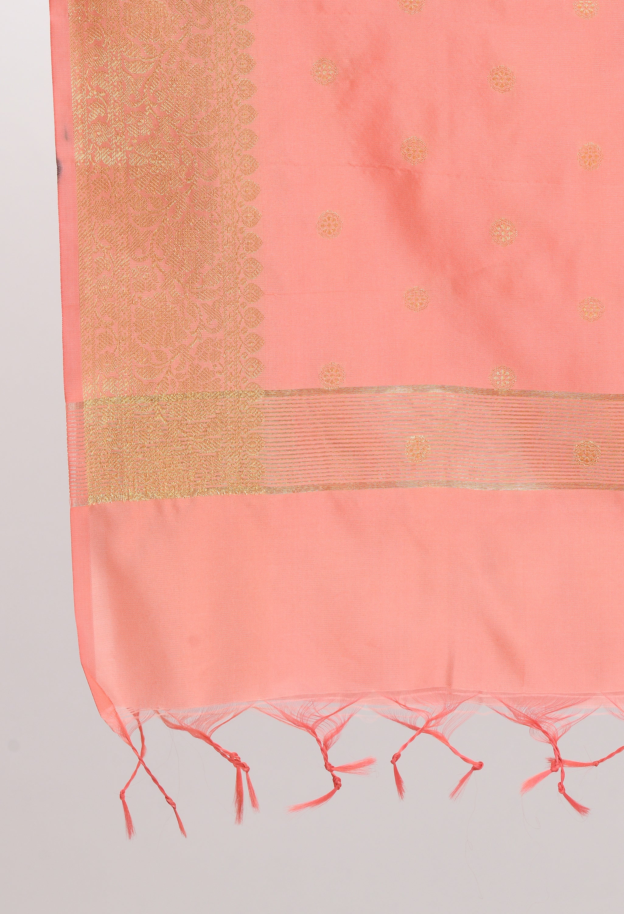 Women's Banarsi Silk Woven Design Baby Pink Dupatta - Moeza