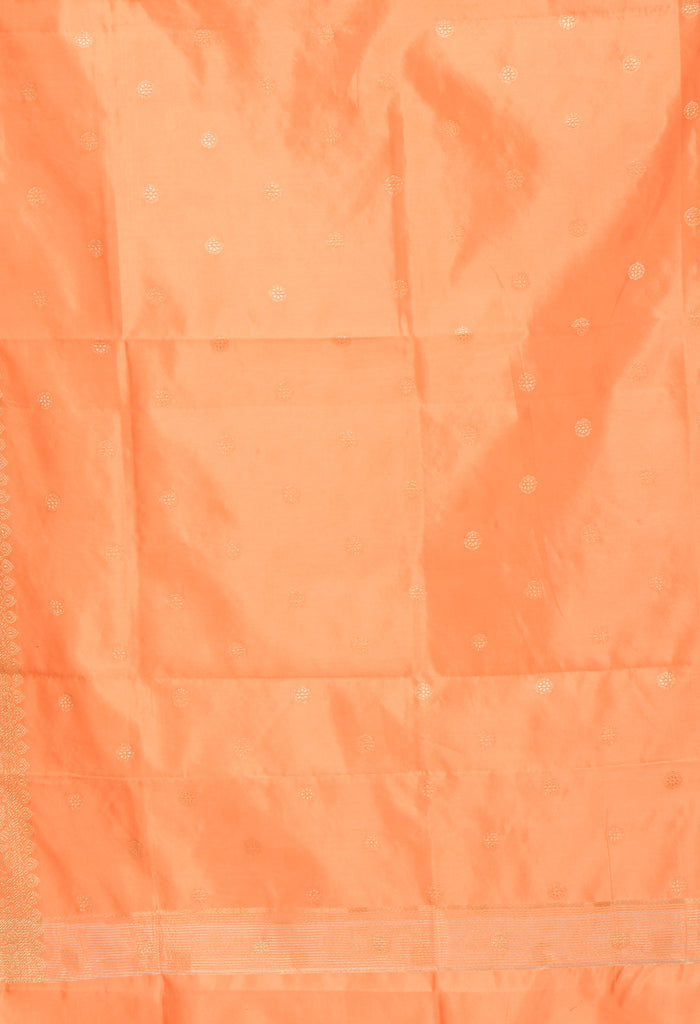 Women's Banarsi Silk Woven Design Peach Dupatta